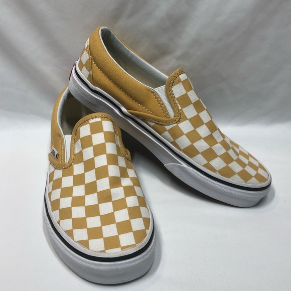 mustard checkered vans